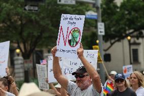 Anti Trump 50501 Protest At Houston City Hall