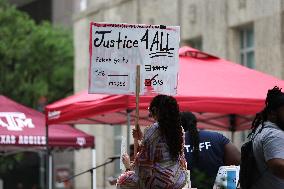 Anti Trump 50501 Protest At Houston City Hall