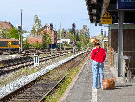 Train Station Of The Bavarian City Weiden