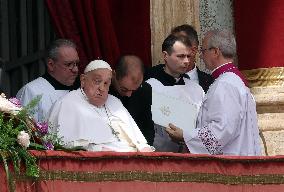 Pope Francis Delivers His Easter Message Urbi et Orbi - Vatican