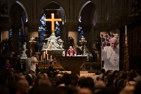 Mass at Notre Dame de Paris following Pope Francis death - FA