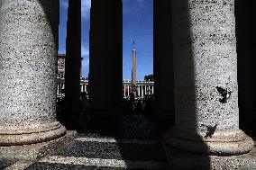 St. Peter's Square on the day of Pope Francis' death.