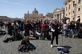 St. Peter's Square on the day of Pope Francis' death.