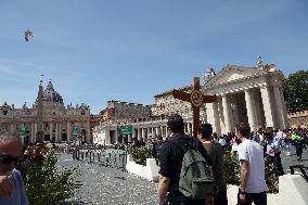 St. Peter's Square on the day of Pope Francis' death.