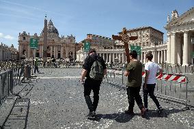 St. Peter's Square on the day of Pope Francis' death.