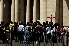 St. Peter's Square on the day of Pope Francis' death.