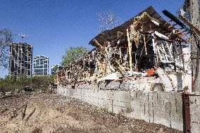 Consequences of Russian missile attack in Dnipro
