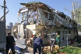 Consequences of Russian missile attack in Dnipro