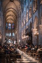 Tribute And Meditation At Notre-Dame De Paris After The Death Of Pope Francis
