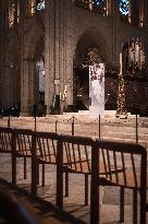 Tribute And Meditation At Notre-Dame De Paris After The Death Of Pope Francis