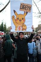 High School And  College Students Protest In Ankara