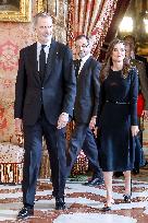 Royal At The Lunch Ceremony for Miguel De Cervantes Awards - Madri