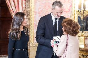 Royal At The Lunch Ceremony for Miguel De Cervantes Awards - Madri