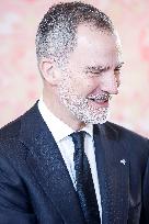Royal At The Lunch Ceremony for Miguel De Cervantes Awards - Madri