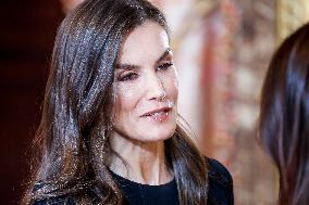 Royal At The Lunch Ceremony for Miguel De Cervantes Awards - Madri