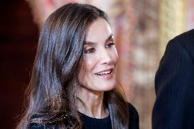 Royal At The Lunch Ceremony for Miguel De Cervantes Awards - Madri