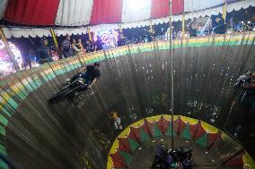 “Tong Setan” Motorcycle Rider Attraction In Bandung, Indonesia