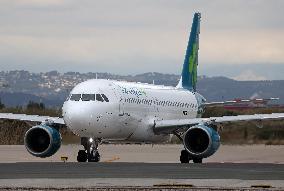 Diverse aircraft on the takeoff runway