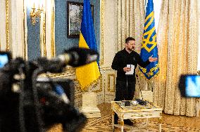 President Volodymyr Zelenskyy gives briefing