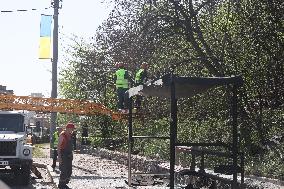 Aftermath of Shahed attack on Kharkiv