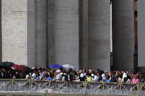 Morte di Papa Francesco Bergoglio, Migliaia di fedeli a san Pietro in Vaticano per rendere omaggio al corpo del Pontefice.