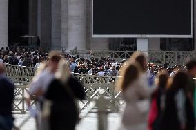 Morte di Papa Francesco Bergoglio, Migliaia di fedeli a san Pietro in Vaticano per rendere omaggio al corpo del Pontefice.