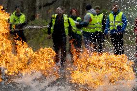 Airport emergency training exercise