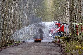 Airport emergency training exercise
