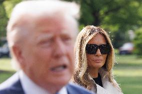 Trump Departs For The Funeral Of Pope Francis - Washington