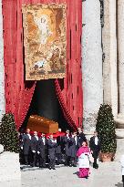 The Coffin Of Pope Francis Leaving St. Peters Basilica - Vatican