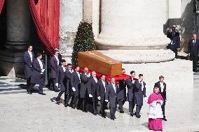 The Coffin Of Pope Francis Leaving St. Peters Basilica - Vatican