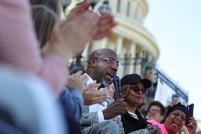 Democrat Sit-in at Capitol Against Trump Budget Plan - Washington