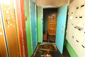 Russian drone hits apartment block in KamianskeRussian drone hits apartment block in Kamianske
