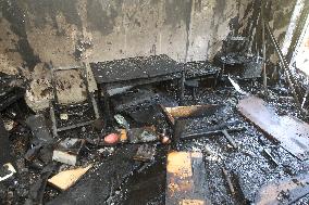 Russian drone hits apartment block in KamianskeRussian drone hits apartment block in Kamianske