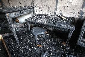 Russian drone hits apartment block in KamianskeRussian drone hits apartment block in Kamianske