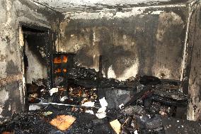 Russian drone hits apartment block in KamianskeRussian drone hits apartment block in Kamianske