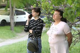 Russian drone hits apartment block in KamianskeRussian drone hits apartment block in Kamianske