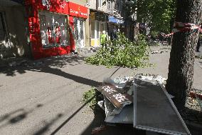 Aftermath of overnight Russian shelling of Dnipro