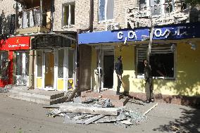 Aftermath of overnight Russian shelling of Dnipro