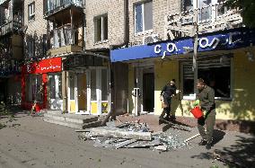 Aftermath of overnight Russian shelling of Dnipro