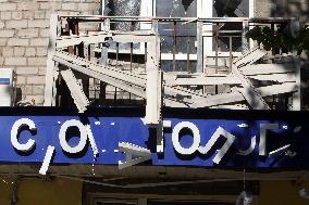 Aftermath of overnight Russian shelling of Dnipro