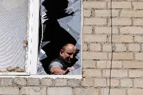 Aftermath of overnight Russian shelling of Dnipro