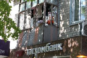 Aftermath of overnight Russian shelling of Dnipro