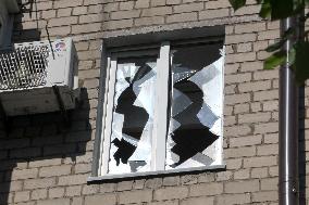 Aftermath of overnight Russian shelling of Dnipro