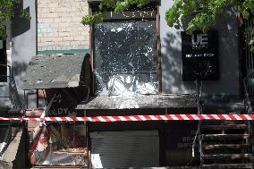 Aftermath of overnight Russian shelling of Dnipro