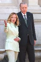 Giorgia Meloni receives Turkey President Erdogan at Villa Pamphili - Rome
