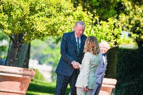 Giorgia Meloni receives Turkey President Erdogan at Villa Pamphili - Rome