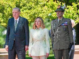 Giorgia Meloni receives Turkey President Erdogan at Villa Pamphili - Rome