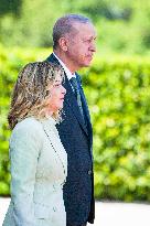 Giorgia Meloni receives Turkey President Erdogan at Villa Pamphili - Rome