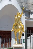 Jeanne d Arc statue in front of the Sainte Jeanne d Arc church - Nice